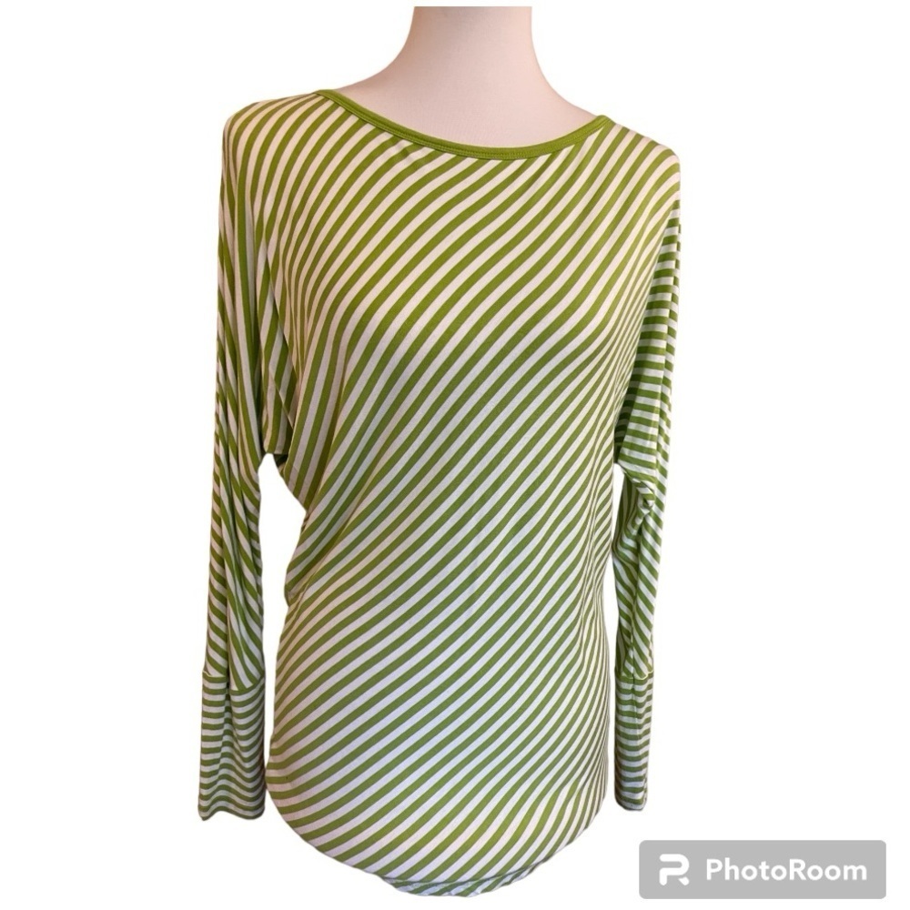 Michael Kors Striped Chartreuse Top